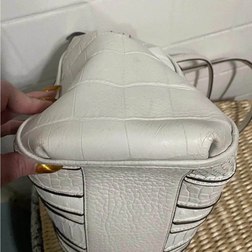 Coach White Embossed Satchel with Black Accents - Picture 8 of 13